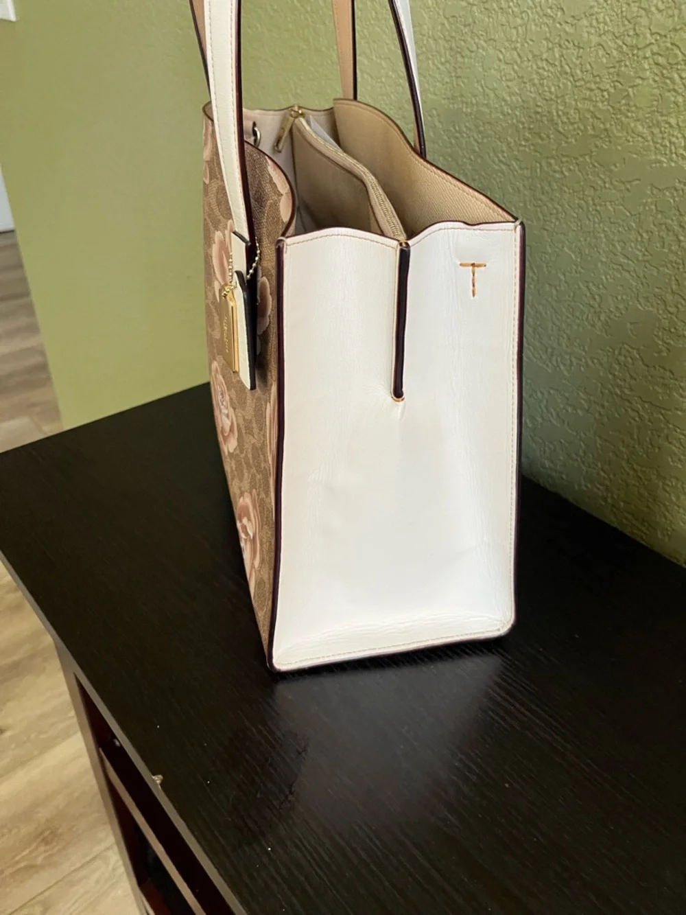 Coach Charlie Rose Print Large Satchel Bag - Picture 4 of 12